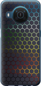 Чехол на Nokia X20 Переливающиеся соты 498u-2532 (Черный) для Nokia X20