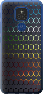 Чехол на Motorola E7 Plus Переливающиеся соты 498u-2107 (Черный)