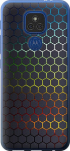 Чехол на Motorola E7 Plus Переливающиеся соты 498u-2107 (Черный)