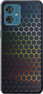Чехол на Motorola Moto G54 Переливающиеся соты 498u-3339 (Черный)