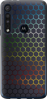 Чехол на Motorola One Macro Переливающиеся соты 498u-1812 (Черный)