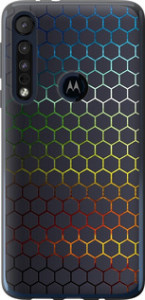 Чехол на Motorola One Macro Переливающиеся соты 498u-1812 (Черный)