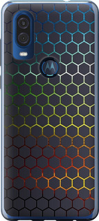 Чохол на Motorola One Vision Переливаючі соти 498u-1782 (Чорний)