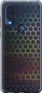 Чохол на Motorola One Vision Переливаючі соти 498u-1782 (Чорний)