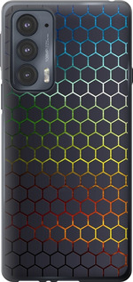 Чехол на Motorola Edge 20 Переливающиеся соты 498u-2497 (Черный)