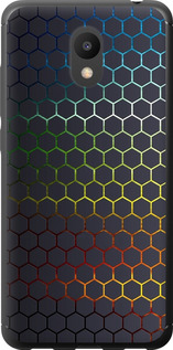 Чехол на Meizu M6 Переливающиеся соты 498t-1349 (Черный)