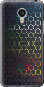 Чехол на Meizu MX4 PRO Переливающиеся соты 498u-132 (Черный)