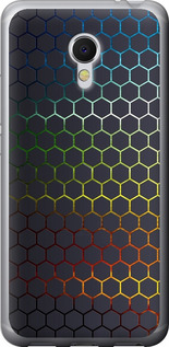 Чехол на Meizu MX6 Переливающиеся соты 498t-259 (Черный)