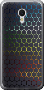 Чехол на Meizu MX6 Переливающиеся соты 498t-259 (Черный)