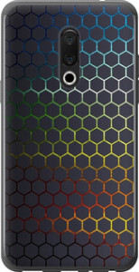 Чехол на Meizu 15 Plus Переливающиеся соты 498u-1473 (Черный)