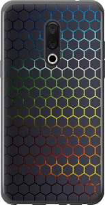Чехол на Meizu 15 Переливающиеся соты 498u-1472 (Черный)
