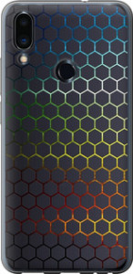 Чехол на Meizu Note 9 Переливающиеся соты 498t-1689 (Черный)