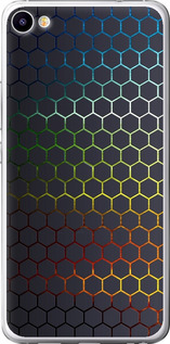 Чехол на Meizu U20 Переливающиеся соты 498t-416 (Черный)