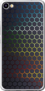 Чехол на Meizu U20 Переливающиеся соты 498t-416 (Черный)