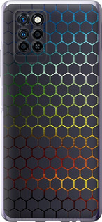 Чехол на Infinix Note 10 Pro Переливаються соти 498u-2709 (Black)