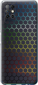 Чехол на Infinix Note 8 Переливаючі соти 498u-2710 (Чорний)