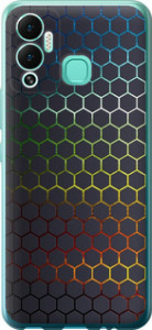Чехол на Infinix Hot 12 Play Переливающиеся соты 498u-2759 (Черный)