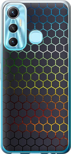 Чохол на Infinix Hot 11 Переливаються соти 498u-2762 (Black)