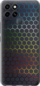 Чехол на Infinix Smart 6 Переливающиеся соты 498u-2758 (Черный)