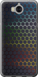 Чехол на Huawei Y5 2017 Переливающиеся соты 498t-992 (Черный)
