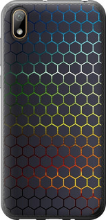 Чехол на Huawei Y5 2019 Переливающиеся соты 498t-1695 (Черный)