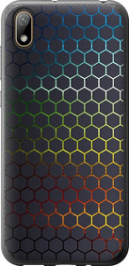Чехол на Huawei Y5 2019 Переливающиеся соты 498t-1695 (Черный)