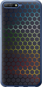 Чехол на Huawei Y6 2018 Переливающиеся соты 498t-1637 (Черный)