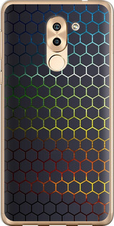 Чехол на Huawei Honor 6X Переливающиеся соты 498t-460 (Черный)