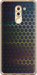 Чехол на Huawei Honor 6X Переливающиеся соты 498u-460 (Черный)