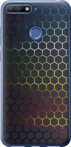 Чехол на Huawei Honor 7C Переливающиеся соты 498t-1411 (Черный)