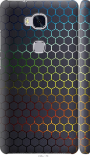 Чехол на Huawei Honor 5X Переливающиеся соты 498m-176 (Черный)