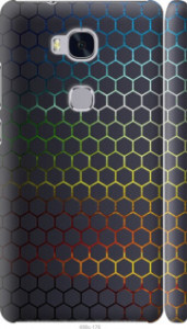 Чехол на Huawei Honor 5X Переливающиеся соты 498m-176 (Черный)