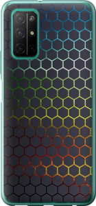 Чехол на Huawei Honor 30S Переливающиеся соты 498u-1897 (Черный)