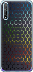 Чехол на Huawei P Smart S Переливающиеся соты 498u-1813 (Черный)