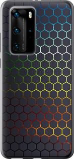 Чехол на Huawei P40 Pro Переливающиеся соты 498t-1839 (Черный)