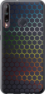 Чехол на Huawei P40 Lite E Переливающиеся соты 498u-1875 (Черный)