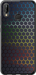 Чехол на Huawei P20 Lite Переливающиеся соты 498t-1410 (Черный)