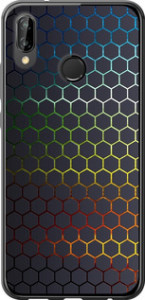 Чехол на Huawei P20 Lite Переливающиеся соты 498t-1410 (Черный)