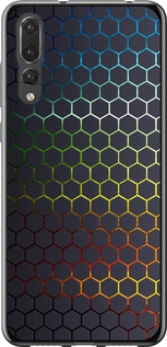Чехол на Huawei P20 Pro Переливающиеся соты 498t-1470 (Черный)