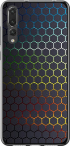 Чехол на Huawei P20 Pro Переливающиеся соты 498t-1470 (Черный)