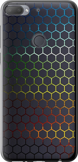 Чохол на HTC Desire 12 Plus Переливаються соти 498u-1485 (Чорний)