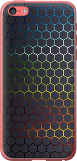 Чехол на iPhone 5c Переливающиеся соты 498t-23 (Черный)