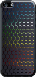 Чехол на iPhone 5 Переливающиеся соты 498t-18 (Черный) для iPhone 5