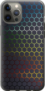 Чехол на iPhone 12 Pro Max Переливающиеся соты 498t-2054 (Черный)