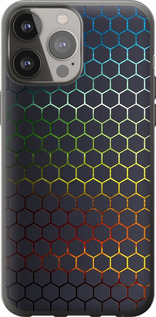 Чехол на iPhone 13 Pro Max Переливающиеся соты 498u-2371 (Черный)