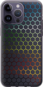 Чехол на iPhone 14 Pro Max Переливающиеся соты 498u-2667 (Черный)
