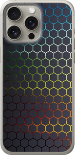 Чехол на iPhone 15 Pro Max Переливающиеся соты 498u-3098 (Черный)