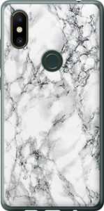 Чехол на Xiaomi Mi Mix 2s Мрамор белый 4480u-1438 (Черный)