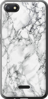 Чехол на Xiaomi Redmi 6A Мрамор белый 4480u-1531 (Черный)