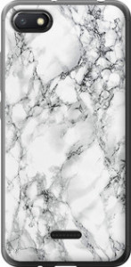 Чехол на Xiaomi Redmi 6A Мрамор белый 4480u-1531 (Черный)